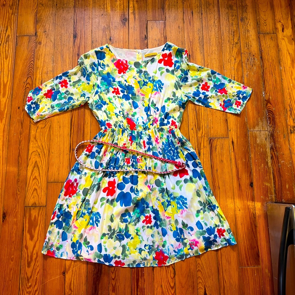 Alice & Olivia floral silk dress